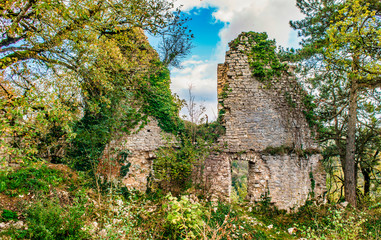 Sticker - Ruines du château féodal de Jasseron, France