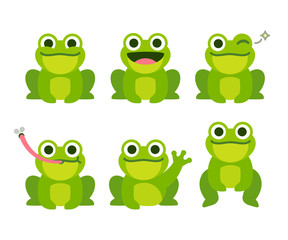 Wall Mural - cute cartoon frog set