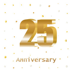 Poster - 25 Years Golden Anniversary Vector Logo Design. Poster template for Celebrating.