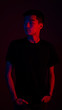 © Maxim - business portrait of an asian guy with color light blue and red