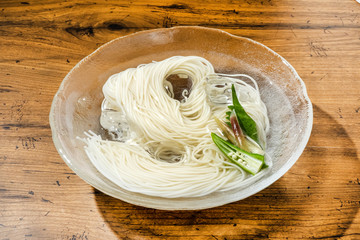 Wall Mural - そうめん　ひやむぎ　Japanese very thin noodle(Somen)