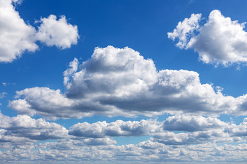 beautiful blue sky with white clouds above the sea for background