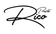 Puerto Rico Cursive Calligraphy Black Color Text On White Background