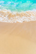 Wave on sandy beach. Panoramic background with copy space. 