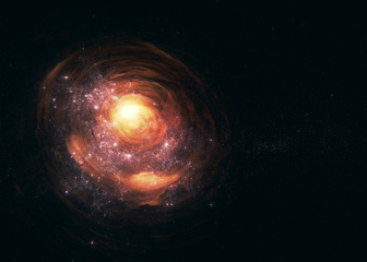 Wall Mural - deep space look. quasar in bright colours near far galaxies and stars. science fiction. film grain. 