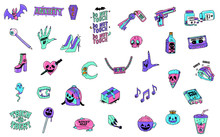 Spooky Pastel Goth Clipart | 33 Hand Drawn Elements