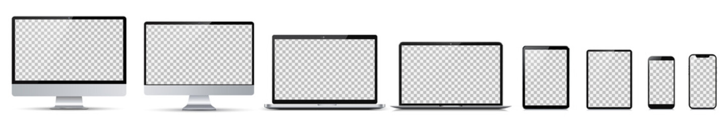 Poster - Set technology devices with empty display - for stock vector