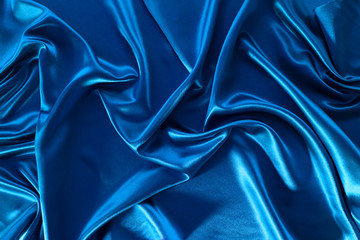 Wall Mural - Blue silky fabric texture