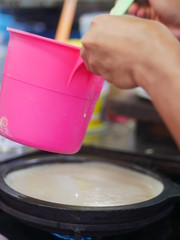 Wall Mural - The process of making sweet martabak (terang bulan). A series