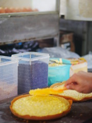 Wall Mural - The process of making sweet martabak (terang bulan). A series