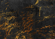 Abstract Black And Golden Grunge Marble Stone Texture Background. Vector Illustration