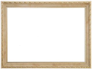 Wall Mural - Beige frame isolated on white background.