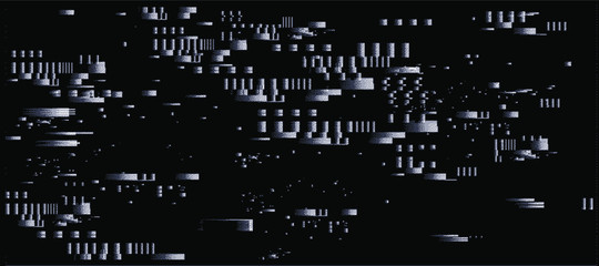 Wall Mural - VHS glitched screen with flickering pixels. Retro technology style background.