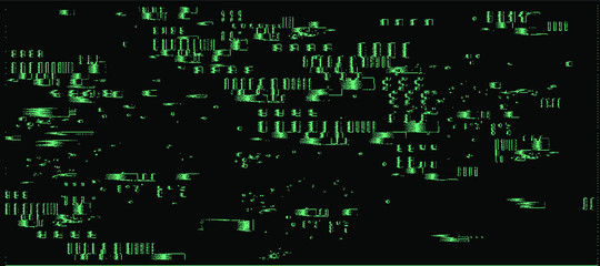 Aufkleber - VHS glitched screen with flickering pixels. Retro technology style background.