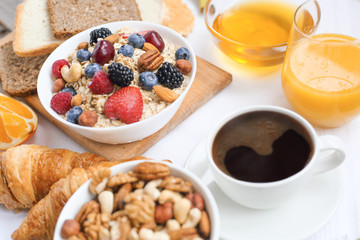 Wall Mural - Healthy breakfast on table