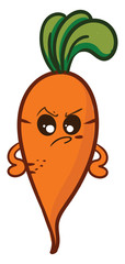 Wall Mural - Angry carrot , illustration, vector on white background