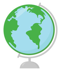 Sticker - Globe , illustration, vector on white background