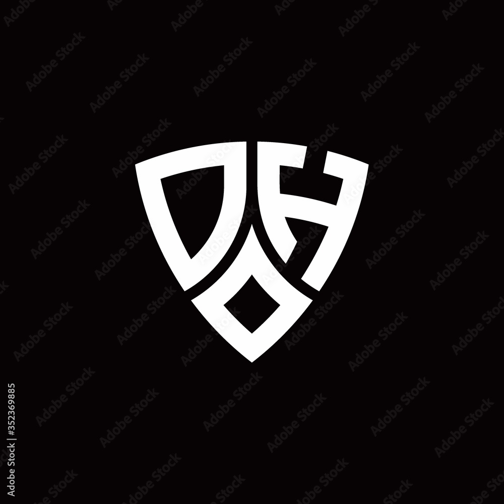 DH monogram logo with modern shield style design template Stock Vector ...