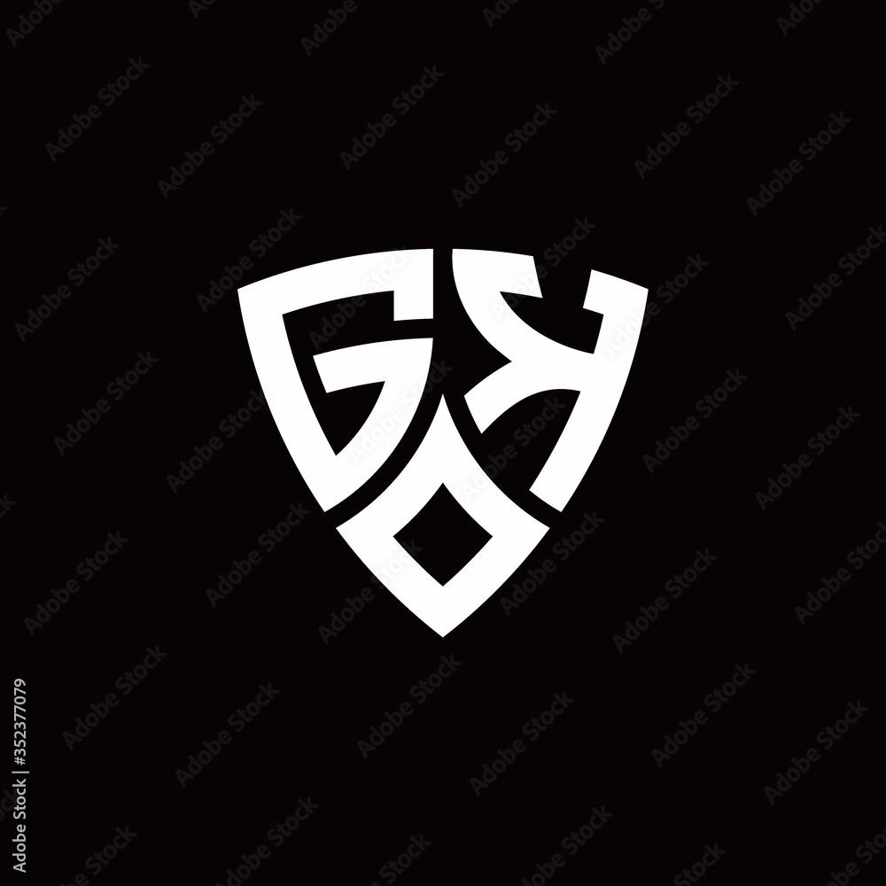GK monogram logo with modern shield style design template Stock Vector ...