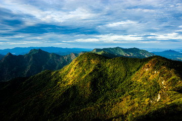 mountain landscape with blue sky