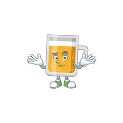 Poster - A cartoon image of glass of beer in smirking face