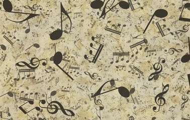 Canvas Print - Grunge musical background.