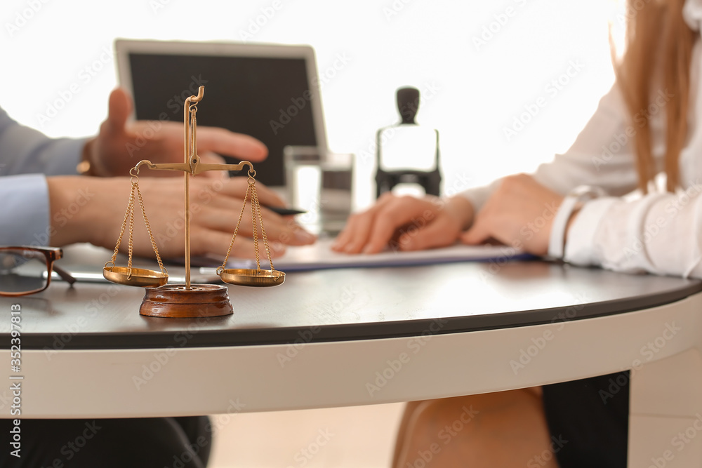 Man visiting lawyer in office