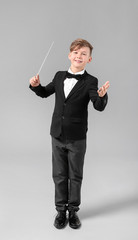 Sticker - Little conductor on grey background