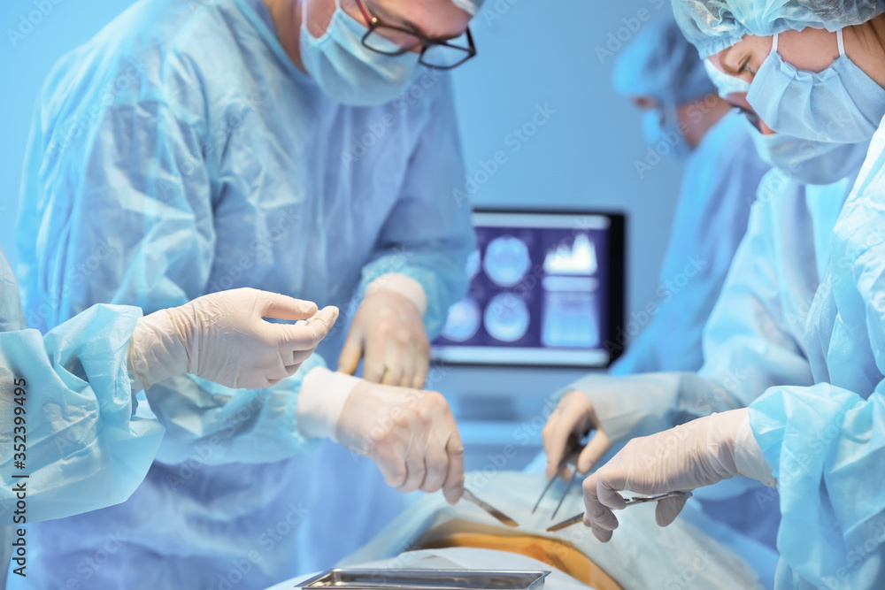 Operating of patient in modern hospital