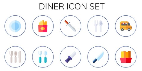 Sticker - diner icon set