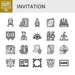 Canvas Print - invitation simple icons set