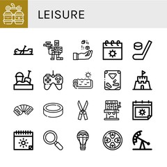 Poster - leisure simple icons set