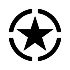 vector flat style illustration of five-pointed star american military logo isolated on white backgro