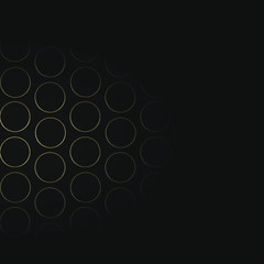 Wall Mural - Seamless gold circle grid pattern on black background vector