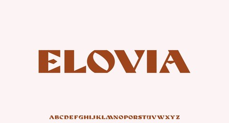 Sticker - ELOVIA, LUXURY AND ELEGANT UPPERCASE ALPHABET. DISPLAY FONT SERIF