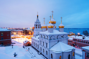 Sticker - Aerial view of Church of the Nativity of John the Precursor in Nizhny Novgorod, Russia