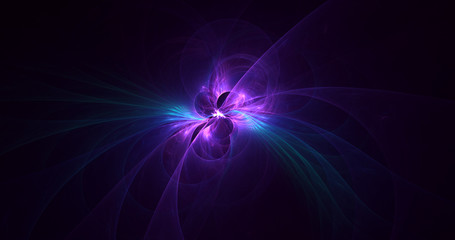 Wall Mural - 3D rendering abstract red fractal light background