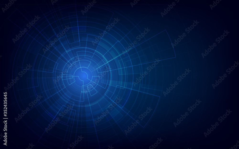 Circle blue abstract technology innovation concept vector background ...