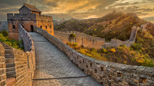 Beautiful Sunset At The Great Wall Of China