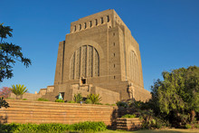 South Africa - Gauteng - Pretoria (Tshwane) - Impressive Stone Walls Of Massive Granite Tower Of Voortrekker Monument Commemorating To Boer Great Trek