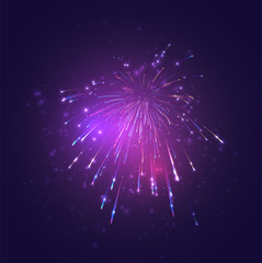 Wall Mural - multicolored vector fireworks, explosion of joy in the sky