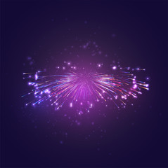Wall Mural - multicolored vector fireworks, explosion of joy in the sky