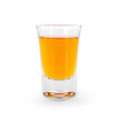 Glasses of whiskey and alcohol with ice isolated over white