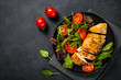 © nadianb - Chicken fillet with salad top view.