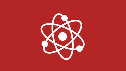 Atom icons on red dark background,New atom icon,science