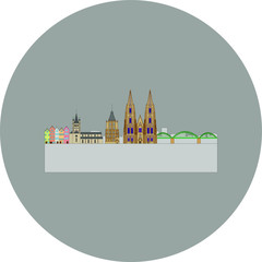 Poster - skyline in cologne city in Germany. Illustration for web and mobile design.