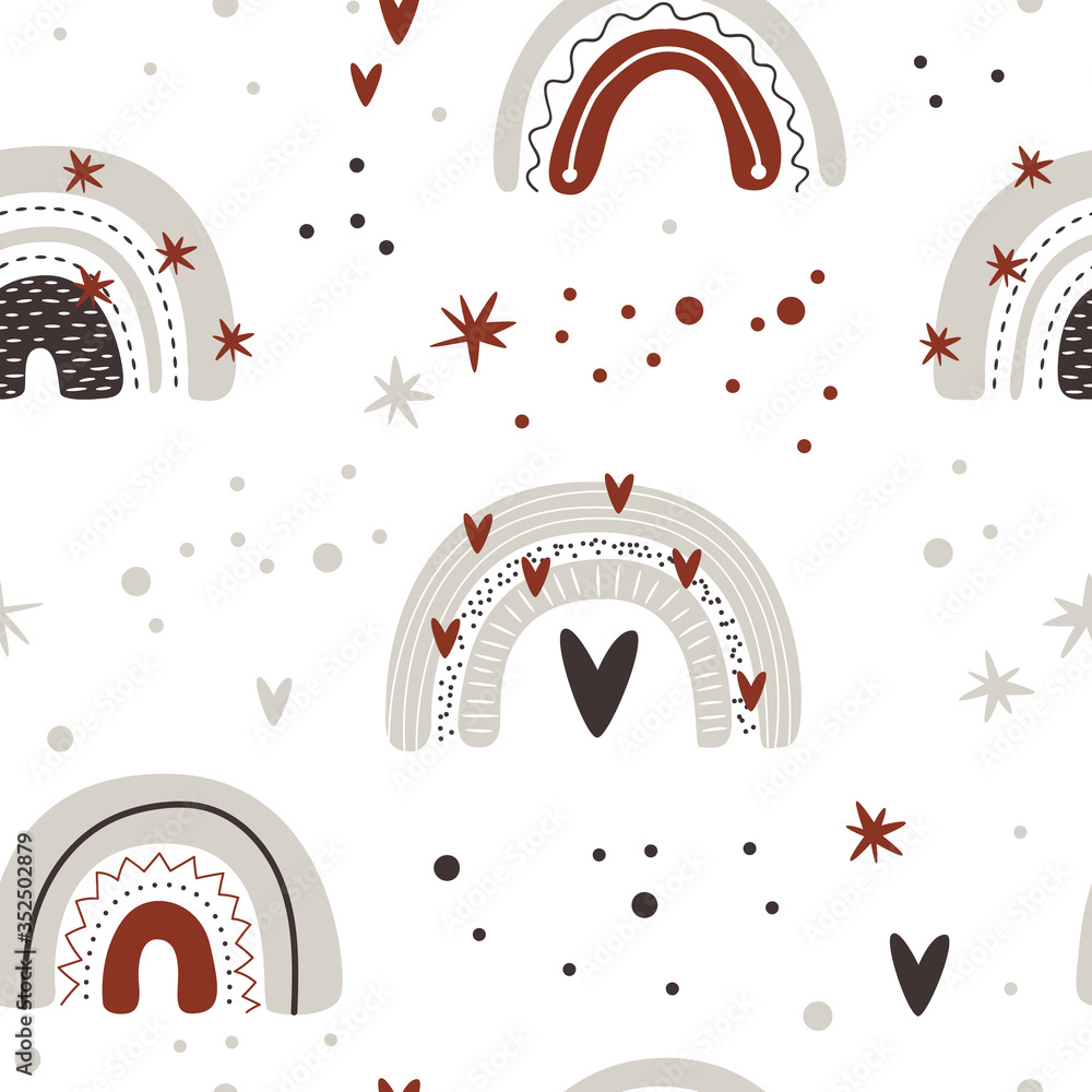 cute collection magic rainbow for design of a child’s room, children’s ...