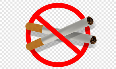 The concept of a smoking ban with transparent background mode