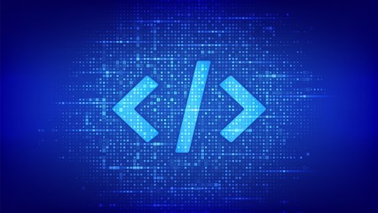 Wall Mural - programming code. coding or hacker background. programming code icon made with binary code. digital 