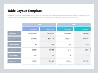 Aufkleber - Modern business advanced table layout template with place for your content. Flat design, easy to use for your website or presentation.